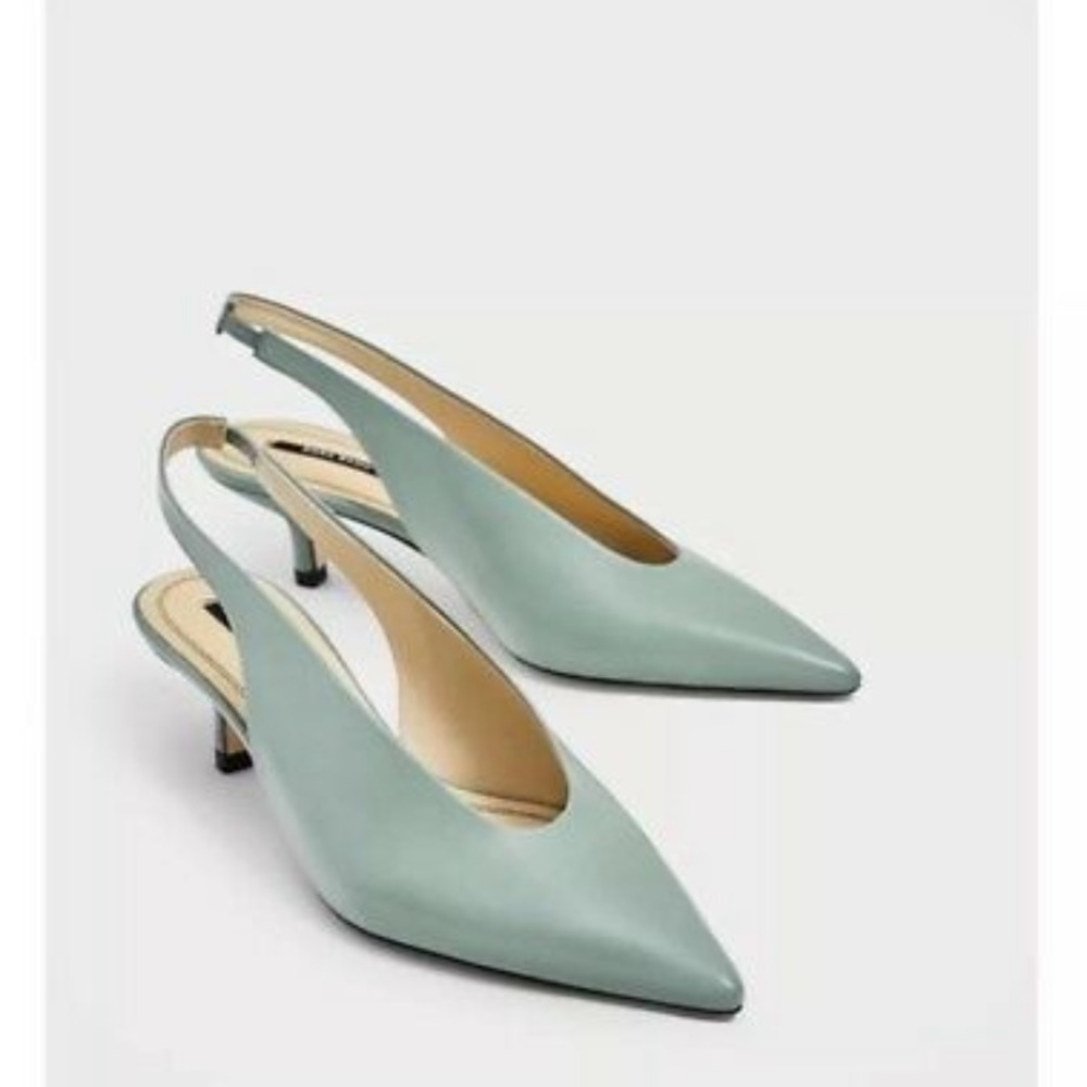 Leather slingback heels